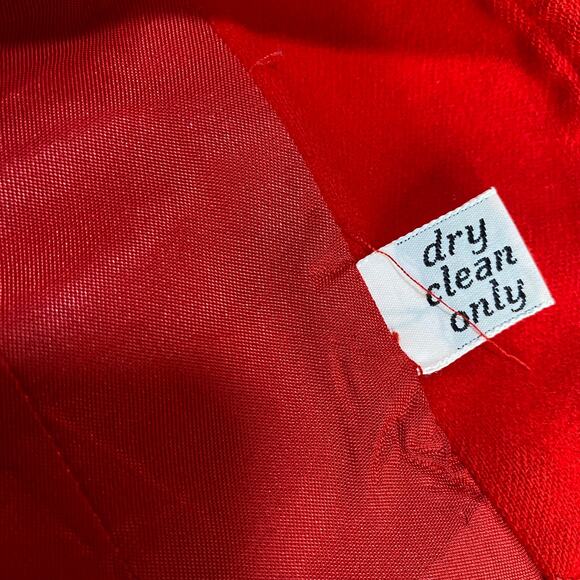 Vintage 70s Pendleton Wool Blazer Collarless Button Down Bolero Red Womens S - Picture 9 of 9